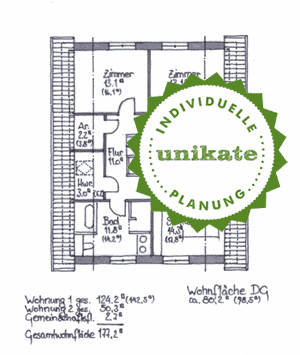 Haus mit Einliegerwohnung / Zweifamilienhaus - Massivhaus Mnsterland Steinfurt - Grundriss Dachgeschoss