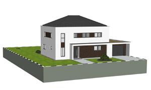 Moderne Stadtvilla, Stadthaus - Visualisierung / 3D Visualisierung Massivh�user von zwo ARCHITEKTEN