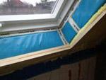 Abklebung Dachflchenfenster, Vorbereitung fr den Blower-Door-Test