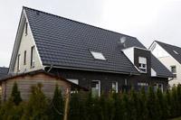 Massivhaus Doppelhaus in Münster - Roxel, NRW, Klinkerbau mit Satteldach, Sole Wärmepumpenheizung, Effizienzhaus 70