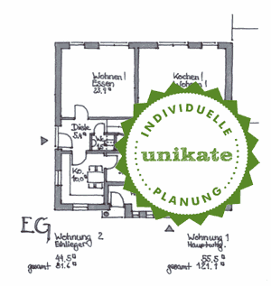 Massivhaus Doppelhaus Steinfurt - Grundriss Erdgeschoss