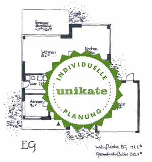 Haus bauen NRW Massivhaus - Grundriss Erdgeschoss
