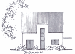 Massivhaus Ahlen Ennigerloh - Ansicht Traufenseite / Traufenfassade