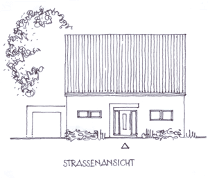 Massivhaus Gronau Ochtrup - Ansicht Strasse, Traufenseite