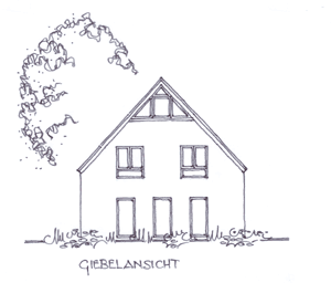Massivhaus Gronau Ochtrup - Ansicht Giebel, Giebelseite