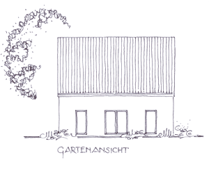 Massivhaus Gronau Ochtrup - Ansicht Garten, Traufenseite
