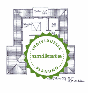Stadtvilla Massivhaus Senden Nottuln - Grundriss Obergeschoss