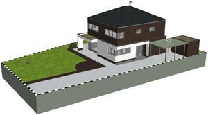 Moderne Massivhaus Stadtvilla Osnabrck - 3D Visualisierung