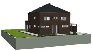 Modernes Stadthaus, Stadtvilla - Massivhaus Entwurf / 3D Architektur Visualisierung