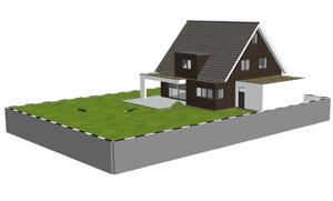 Modernes Massivhaus - Entwurf / 3D Architektur Visualisierung