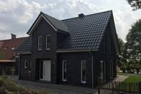Einfamilienhaus in Lengerich NRW, Eingang springt zurück, 4-Giebel-Haus, Schornstein, Garage, Klinker, Fußbodenheizung