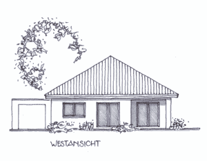 Winkelbungalow Bungalow Massivhaus NRW - Ansicht