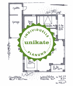 Winkelbungalow Bungalow Massivhaus NRW - Grundriss Erdgeschoss