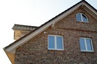 2 Familienhaus Fertighaus in Hasbergen Lotte, Balkon, 4 Gauben, Mauerwerk Verzierungen, Rundbogenfenster, KWL mit WRG